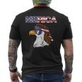 Merica Bald Eagle Mullet Sunglasses Fourth July 4Th Patriot Mens Back Print T-shirt