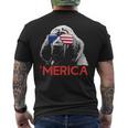 Merica Bloodhound American Flag 4Th Of July Mens Back Print T-shirt