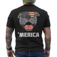 Merica Pitbull Pit American Usa Flag 4Th Of July Fourth Dog Mens Back Print T-shirt