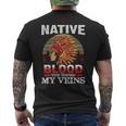 Native American Blood Runs Through My Veins Native American Men's T-shirt Back Print