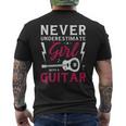 Never Underestimate A Girl With A Guitar Design Mens Back Print T-shirt