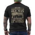 Never Underestimate An Old Man Dad Thank You Veterans Shirts 360 Mens Back Print T-shirt