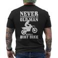 Never Underestimate An Old Man On Dirt Bike Funny Motocross Mens Back Print T-shirt
