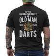 Never Underestimate An Old Man Who Plays Darts Player Mens Back Print T-shirt