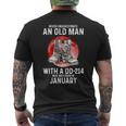 Never Underestimate An Old Man With A Dd214 Born In January Mens Back Print T-shirt