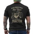 Never Underestimate An Old Man With A Tractor Lovers Farming Mens Back Print T-shirt