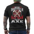Never Underestimate An Old Man With An Axe Throwing Dad Mens Back Print T-shirt