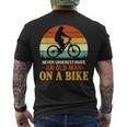 Never Underestimate Funny Quote An Old Man On A Bicycle Retr Mens Back Print T-shirt