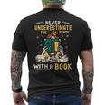 Never Underestimate The Power Bookworm Library Read Mens Back Print T-shirt