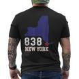 New York Area Code 838 New York Ny Map Men's T-shirt Back Print