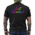 Newlywed Just Married Gay Lesbian Lgbt Wedding Honeymoon Mens Back Print T-shirt