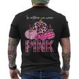 In October We Wear Pink Pumpkin Breast Cancer Awareness Men's T-shirt Back Print
