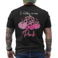 In October We Wear Pink Pumpkins Breast Cancer Halloween Men's T-shirt Back Print