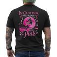 In October We Wear Pink Witch Ribbon Breast Cancer Halloween Men's T-shirt Back Print