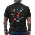 Outer Space 7 Years Old 7Th Birthday Boys Planets Astronaut Mens Back Print T-shirt