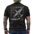 P-51 Mustang Wwii Fighter Plane Us Military Aviation Design Mens Back Print T-shirt