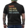 Pappy The Man Myth Legend Fathers Day Funny Grandpa Pappy Mens Back Print T-shirt