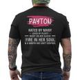 Payton Name Gift Payton Hated By Many Loved By Plenty Heart Her Sleeve V2 Mens Back Print T-shirt