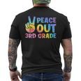 Peace Out 3Rd Grade Graduate Tie Dye Last Day Of School Men's Back Print T-shirt