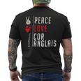 Peace Love Cor Anglais Musical Instrument English Horn Music Men's T-shirt Back Print