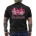 Peace Love Cure Gnomes Pink Ribbon Breast Cancer Awareness Men's T-shirt Back Print