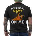 Pour Some Gravy On Me Turkey Happy Thanksgiving Day Men's T-shirt Back Print