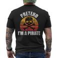 Pretend Im A Pirate Funny Vintage Pirate Halloween Costume Halloween Funny Gifts Mens Back Print T-shirt