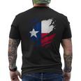 Proud Texan Tx State Torn Ripped Texas Flag Men's T-shirt Back Print