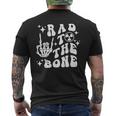 Rad To The Bone Skeleton Rock Hand Halloween Tech Xray Men's T-shirt Back Print