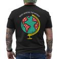 Read Across The World Globe Book Lover Bookworm Librarian Mens Back Print T-shirt