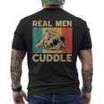 Real Men Cuddle Funny Vintage Bjj Brazilian Jiu Jitsu Mens Back Print T-shirt