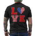 Red White And Blue For Love American Flag Mens Back Print T-shirt