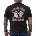 Retro Cute Ghost Halloween Hair Stylist Making Hair Bootiful Men's T-shirt Back Print