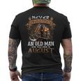 Retro Never Underestimate An Old Man Who Was Born In August Mens Back Print T-shirt