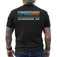 Retro Sunset Stripes Aleknagik Alaska Men's T-shirt Back Print