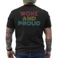 Retro Vintage Woke And Proud Mens Back Print T-shirt