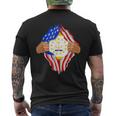 Rhode Island Roots Inside State Flag | American Proud Mens Back Print T-shirt