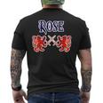 Rose Scottish Clan Kilt Lion Family Name Tartan Gifts For Lion Lovers Funny Gifts Mens Back Print T-shirt