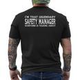 Safety Manager Job Title Employee Funny Safety Manager Mens Back Print T-shirt