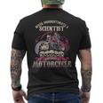 Scientist Biker Chick Never Underestimate Motorcycle Men's T-shirt Back Print