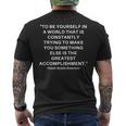 Self Confidence Inspirational Quote Realization Emerson Men's T-shirt Back Print Self Confidence Inspirational Quote Realization Emerson Men's T-shirt Back Print