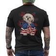 Shih Tzu Dog American Usa Flag 4Th Of July Dog Lover Owner Mens Back Print T-shirt