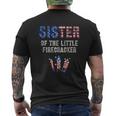 Sister Of Little Firecracker Birthday Squad 4Th July Kids Mens Back Print T-shirt