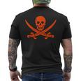 Skull Crossbones Pirate Symbol Jolly Roger Swords Red Mens Back Print T-shirt