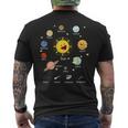 Solar System With Sun Planets Comets And Earth Men's T-shirt Back Print