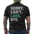 Sorry Cant Lake Bye Retro Lake Life Funny Mens Back Print T-shirt