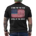 Stand For The Flag And Kneel At The Cross Patriot Mens Back Print T-shirt