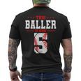 This Baller Is Now 5 Birthday Baseball Theme Bday Party Mens Back Print T-shirt