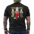 Three Maltese Dog In Socks Ugly Christmas Sweater Party Men's T-shirt Back Print