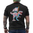 Transgender Dinosaur T-Rex Trans Lgbt Pride Flag Pronouns Mens Back Print T-shirt